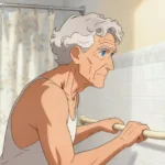bathroom designed with senior-friendly grab bars for safety